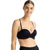 Dorina Reggiseno Bandeau Imbottito Sublime Sculpt Donna - Senza Ferretto, Coppe Preformate, Spalline Multivia Regolabili & Rimovibili, Fasce Posteriori Antiscivolo, Nero
