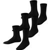 FALKE Family 3-Pack K So cotone tinta unita confezione di 3 paia, Calzini Unisex Bambini, Nero Black 3000, 35-38
