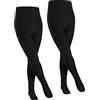 FALKE Family Multipack K Ti cotone tinta unita confezione di 2 pezzi, Collant Unisex Bambini, Nero Black 3000, 98-104