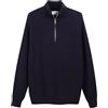 Diana Studio - Maglione Mezza Zip Blu Navy in Lana, Uomo, Maniche Lunghe, Taglia S, Regular Fit