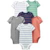 Simple Joys by Carter's Short Sleeve Bodysuit Camicia, Multicolore/Righe, 0 Mesi (Pacco da 6) Bambino-Ragazzi