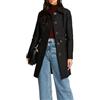 Morgan Trench da donna con cintura, colore: nero, taglia: 38