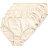 Ulla Popken Slip Midi in Confezione da Cinque Pezzi in Tinta Unita Beige 54+ 710201300-54+
