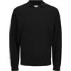 JACK & JONES Jjcolin Slub Knit Polo LS, Nero, S
