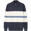 Springfield Gg7 Half Zipper Block Color Pullover Maglione con Zip, Marina Militare, M Uomo