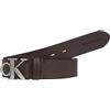 Calvin Klein Cintura Uomo Round Mono 3,5 cm Cintura in Pelle, Marrone (Bitter Brown), 90