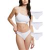 POMPEA 3 Pezzi Slip Donna in Cotone Elasticizzato Seamless, Brasiliana Donna con Cinturino Elastico Logato