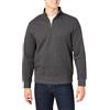Amazon Essentials Felpa in Pile A Maniche Lunghe con Zip Corta Uomo, Carbone Puntinato, XL