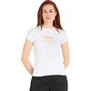 Calvin Klein Stripe Logo Modern Straight Tee J20j222039 Magliette a Maniche Corte Donna (Pacco da 1)