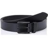 Calvin Klein Jeans Cintura Uomo Classic Flat in Pelle, Nero (Black/Black), 115 cm