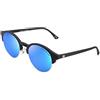 CLANDESTINE - Occhiali da Sole Sferico 9 Black Silver Blue - Lenti HD in Nylon Azzurro e Montatura in TR90 e Acciaio Inox - Occhiali Unisex - Smart Vision Technology - Più Nitidezza e Meno Riflessi
