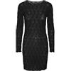 PIECES Pclola Ls - Abito Corto Con Scollo Rotondo, Vestito, Donna, Nero, S