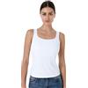 Lovable Canottiera in Cotone a Costine | Spalla Larga con Scollo Quadrato | Reggiseno Incorporato con Imbottitura Interna | Maglieria Donna, Bianco, XL