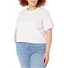 The Drop Sydney T-shirt corta, a girocollo, maniche corte da Donna, Bianco, L