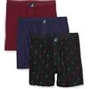 Nautica Men's Cotton Woven 3-Pack Boxers, Peacoat/Tawny Port/2 Way Anchor-Black Holiday