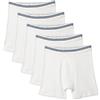 Amazon Essentials Boxer Aderenti in Cotone Traspirante, Senza Etichette Uomo, Confezione da 5, Bianco, 5XL Plus