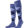 Burlington Manchester M Kh cotone al ginocchio fantasia 1 paio, Calzini lunghi Uomo, Blu Water 6550, 40-46