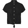 PIECES Camicia da Donna a Maniche Corte PCPIA, Nero, M