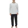 Pierre Cardin Underwear Pigiama da Uomo Lungo 100% Cotone, Abbigliamento da Notte Uomo, Set t-Shirt e Pantaloni, Grigio Chine/Nero, XL