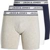 JACK & JONES Jacsolid Boxer da Uomo, Confezione da 3 Pezzi, Chiaro Grigio Melange, 4XL