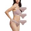 POMPEA 3 Pezzi Slip Donna in Cotone Elasticizzato Seamless, Brasiliana Donna con Cinturino Elastico Logato