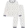 Petit Bateau Pigiama Bambino in Velluto Stampa Zebre, Milk/Sera, 8 Anni