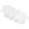 BABIDU | Set 4 Body Incrociati Neonato Manica Lunga - 100% Cotone, Morbidi e Traspiranti - Corredino Nascita Unisex Bambino e Bambina, Delicati sulla Pelle, Made in Europe