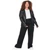 Trendyol Donne Vita Alta Gamba Larga Plus Size Jeans Pantaloni, Nero, 50 Donna