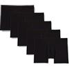 Amazon Essentials Boxer in Jersey di Cotone (Disponibile nelle Taglie Big & Tall) Uomo, Pacco da 5, Nero, XXS