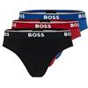 Boss 3-Pack Classic Regular Fit Stretch Briefs Slip, Rosso/Blu Navy/Nero, XL (Pacco da 3) Uomo