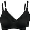 Nur Die 2er Pack Damen Baumwoll Bh Donna Reggiseno, Nero (Black), 5C (Taglia Produttore: 90C)