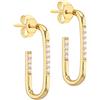Amazon Essentials Orecchini A Cerchio In Argento Sterling Dorato Con Zirconia Cubica Rettangolare