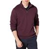 Amazon Essentials Felpa in Pile A Maniche Lunghe con Zip Corta Uomo, Bordeaux, L
