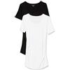 Amazon Essentials T-Shirt con Scollo Rotondo e Arricciatura a Maniche Corte Premaman Donna, Pacco da 2