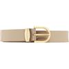Armani Exchange Classic, Gold Buckle Logo Cintura, Sabbia, 95 cm Donna