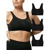 POMPEA 3 Pezzi Reggiseno Senza Ferretto e Senza Cuciture con Sistema di Sostegno, Brassiere Morbida ed Elastica con Spalla Larga