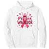 Mademark Pink Warrior Consapevolezza del Cancro al Seno Che dà Potere alle Donne Felpa con Cappuccio, Unisex per Adulti, Bianco, XL