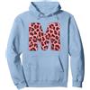Leopard Alphabet Cheetah Letter Tees Lettera M Ghepardo Leopardo Stampa Rosa Iniziale Zebra Corrispondenza Felpa con Cappuccio, Unisex per Adulti, Blu Polveroso, M