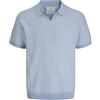 JACK & JONES Jprcceaston Knit Split Neck SS SN, Blu Chambray., S