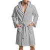 PETTI Artigiani Italiani Accappatoio Microfibra Uomo e Donna con Cappuccio, Tasche e Cintura, Unisex Asciugatura Rapida per Palestra, Piscina, Mare e Spa, Grigio, M