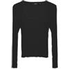 VERO MODA Maglia a Maniche Lunghe Moderna RIPP Girocollo, Nero, XL