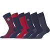 SERGE BLANCO Calzini Uomo cotone pettinato, set di 6 Calze Uomo Lunghe, leggeri e Traspirante, Rosso, Blu, Grigio, Taglie 39/42