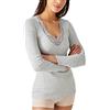Damart T-Shirt a Maniche Lunghe in Thermolactyl Traforato Grigio L