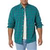 Amazon Essentials Camicia in Popeline Elasticizzato A Manica Lunga dalla vestibilità Regolare Uomo, Oro Verde A Quadretti, XXL