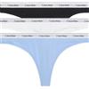 Calvin Klein Donna Perizomi Confezione da 3 Thong Intimo, Multicolore (Black/White/Frozen Fjiord), XL
