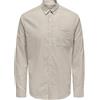 Only & Sons ONLY&SONS Camicia da Uomo Slim Fit a Maniche Lunghe Oxford Camicia Elegante e Comoda da Uomo, Beige., M