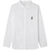 SPRINGFIELD Oversize Oxford Shirt with Bear Embroidery Camicia, Bianco, 44 Donna