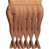 POMPEA 6 Paia Collant Donna 8 Denari, Calze Velate Opache con Cuciture Piatte, Compressione Leggera