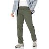 Amazon Essentials Pantaloni Chino da Lavoro a Vestibilità Aderente Anti-Piega e Senza Pince Uomo, Verde Oliva Scuro, 35W / 29L