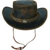 URBAN 5884 Cappello da Cowboy in Vera Pelle, Cappello Western Uomo/Donna in Vera Pelle Bovina, Tesa Modellabile e Sottogola Regolabile